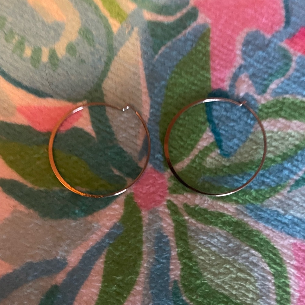 Vintage Sterling Silver Thin Hoop Earrings